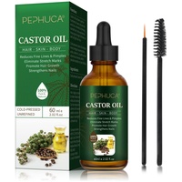 Rizinusöl - Bio Castor Oil für Haar, Wimpern, Augenbrauen, Bart, Nägel, 100% rein und natürlich kaltgepresst, verwendet für Haarwachstum, Hautfeuchtigkeitscreme und Wimpernserum 60ml
