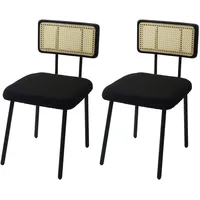 Mendler 2er-Set Esszimmerstuhl HWC-K88, Lehnstuhl Stuhl, Holz Poly-Rattan Metall