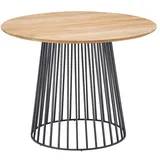 Solpuri Beistelltisch Grid - 90 cm rund / 65 cm hoch 305 - anthrazit 400 - Teak
