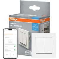 OSRAM SMART+ WiFi Matter Wandschalter, 2 Kanal, 16AX, IP20, weiß, Relais Schalter, Unterputz, 27mm