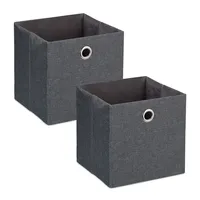 Relaxdays Aufbewahrungsbox 30,5 x 30,5 x 30,5 cm 2-tlg. dunkelgrau