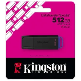 Kingston DataTraveler Exodia 512 GB, USB-A), USB 3.2 Gen 1 Schwarz