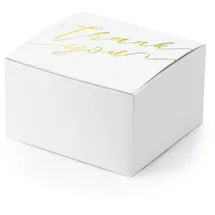 Partydeco Geschenkbox 6 x 3,5 x 5,5 cm 10 St. Weiß/Gold