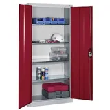Californian Products CP Stahlschrank 8920-052 S10206 lichtgrau, rubinrot 93,0 x 40,0 x 195,0 cm, aufgebaut