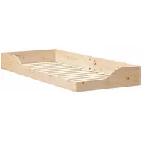 VidaXL Bettrahmen Braun 80 x 220 cm Massives Kiefernholz