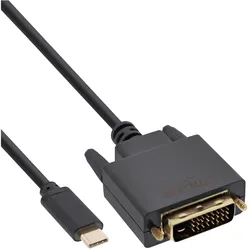 InLine USB Display Kabel - USB-C Stecker zu DVI Stecker - 1m
