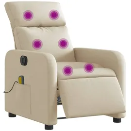 vidaXL Massagesessel Elektrisch Creme Stoff 89,5 x 95,5 x 0 cm Beige