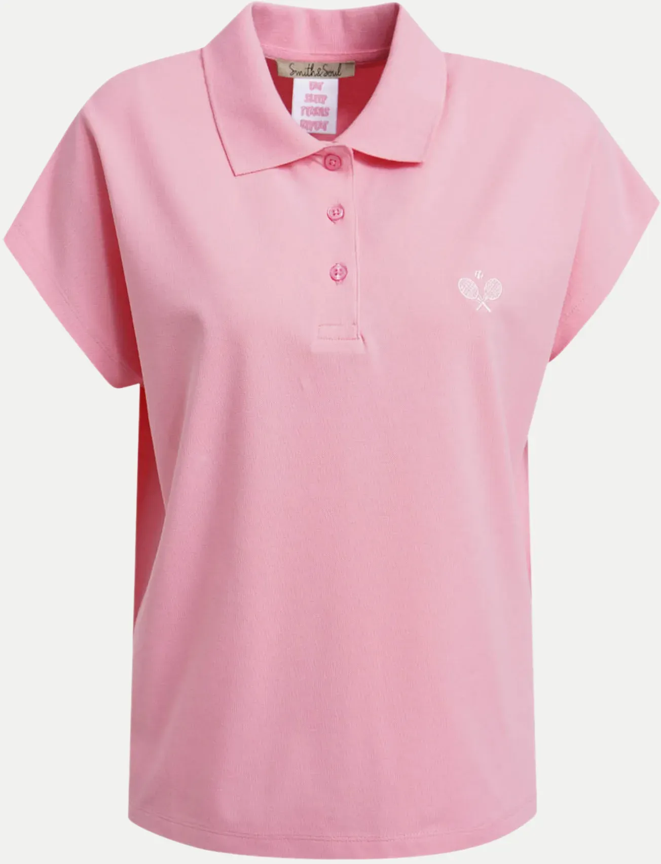 OVERSIZE POLO PIQUE T-SHIRT Rosa L
