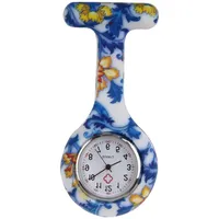 Boolavard Blumen-Druck 2 Krankenschwestern Silikon Tunika Brosche Taschenuhr TM