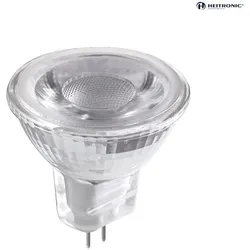 HEITRONIC LED Stiftsockel-Reflektorlampe MR11, 12V DC, GU4, 3W 2700K 240lm 24°, optische Linse HEI-500943