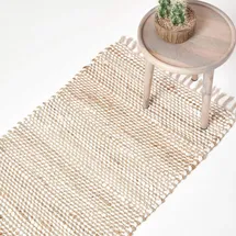 Homescapes Horizon Flickenteppich 66 x 200 cm Creme-Natur