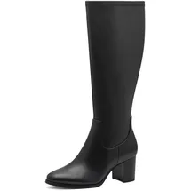 Marco Tozzi Damen Hohe Stiefel mit Absatz Vegan aus Kunstleder, schwarz, 37 EU