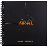 Rhodia 193639C Reverse Book (Dot Grid, quadratisch, ideal für Ihre Notizen, 21 x 21 cm, 80 Blat) 1 Stück schwarz