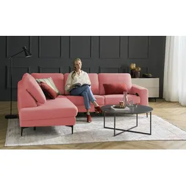 Max Schelling Eckcouch Mikrofaser 2-Sitzer Rosa
