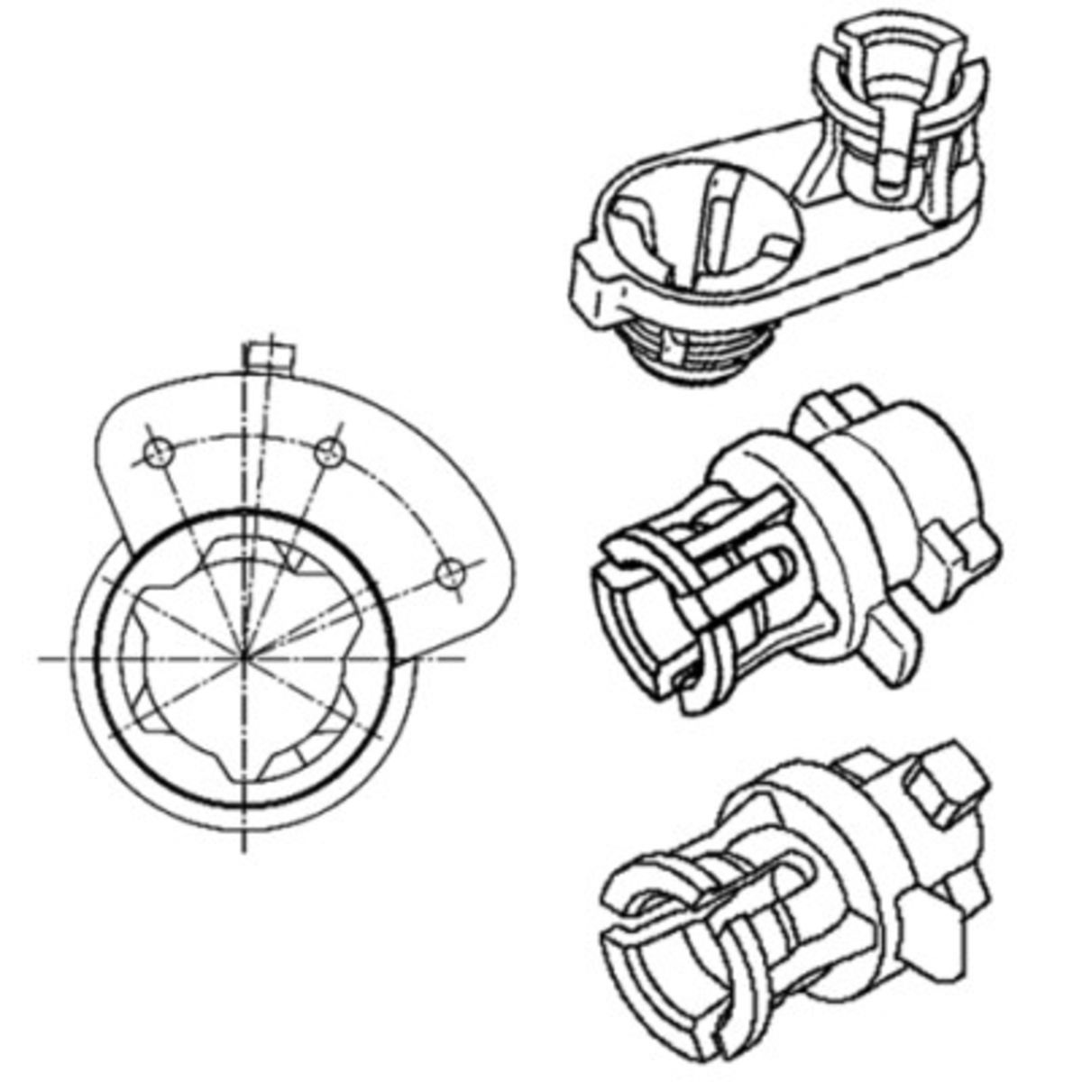 Fixation, correcteur de portée lumineuse HELLA 8HG 183 586-001