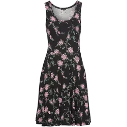 Sommerkleid LAURA SCOTT, Damen, Gr. 38, N-Gr, schwarz (schwarz, geblümt), Jersey, Obermaterial: 95% Viskose, 5% Elasthan, geblümt, feminin, figurumspielend kniefrei, tiefer Rundhals, ohne Ärmel, Kleider, figurbetonte Passform, femininer Stil, aus Viskosemischung