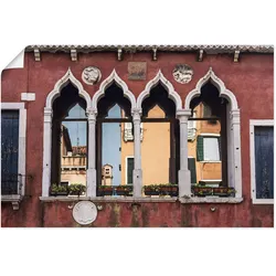 Artland Wandbild »Historische Gebäude Altstadt von Venedig«, Fenster & Türen, (1 St.), als Leinwandbild, Poster, Wandaufkleber in verschied. Größen Artland Farbe Bild(er): rot