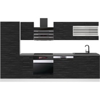 Belini Küchenzeile Küchenblock Cindy - Küchenmöbel 300 cm Einbauküche Vollausstattung ohne Elektrogeräten mit Hängeschränke und Unterschrä...
