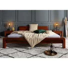 Massivmoebel24 Bett Akazie 180 x 200 cm Honig Lackiert Braun