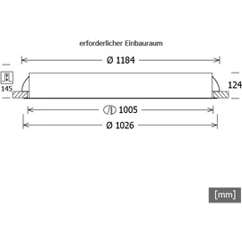 LTS Licht & Leuchten LED-Einbauleuchte 164W schwarz