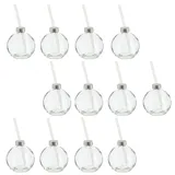 Novaliv 12x Tassen Glühwein 400 ml Personalisierte Weihnachtstasse mit Trinkhalm - Weihnachtskugel als Glühweinbecher - Christbaumkugel Motiv Tasse Tannenbaum Kugel Weihnachtstassen Handwärmer Mugs