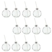 Novaliv 12x Tassen Glühwein 400 ml Personalisierte Weihnachtstasse mit Trinkhalm - Weihnachtskugel als Glühweinbecher - Christbaumkugel Motiv Tasse Tannenbaum Kugel Weihnachtstassen Handwärmer Mugs