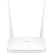 Cudy WR300 Router Wireless Fast Ethernet 300Mbps Single Band 2.4GHz Bianco - Weiß/Silber/Schwarz