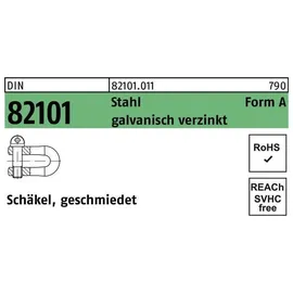 Reyher Schäkel DIN 82101 A 0,16 Stahl galvanisch verzinkt 50 Stück