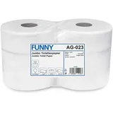 ReinigungsBerater Funny Jumbo - Toilettenpapier 2 lagig hochweiß, Durchmesser circa 28 cm, 1er Pack (1 x 6 Rollen à 380 Meter