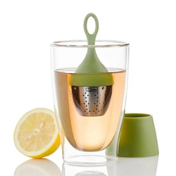 AdHoc Teesieb Schwimmender Teefilter Floatea, Edelstahl, Kunststoff grün
