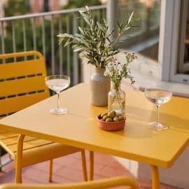Oviala Palavas Gartenset Tisch quadratisch 3-tlg. Gelb