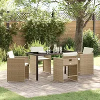 vidaXL Garten Essgruppe 5-tlg. Beige