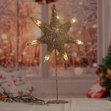 Harms Import LED Weihnachts Tisch Steh Leuchte Advents Stern Lampe silber gold Deko Beleuchtung