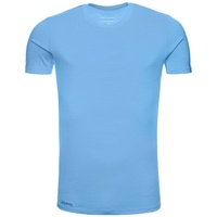 Kaipara - Merino Sportswear Rundhalsshirt Merino Shirt Herren Kurzarm Slimfit 200 (1-tlg) aus reiner Merinowolle Made in Germany blau M