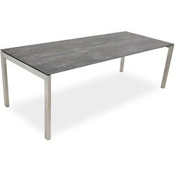 Auszugstisch Ventura Edelstahl - 140/200 x 95 cm 1x Dreheinlage Keramik azulecho