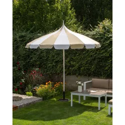 Sonnenschirm ⌀ 245 cm beige / weiß MINOA