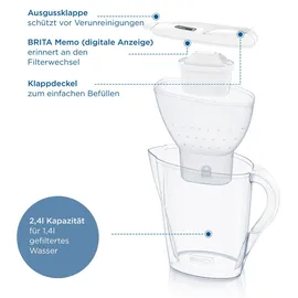 Brita Marella weiß 2,4 l + Maxtra Pro Kartusche