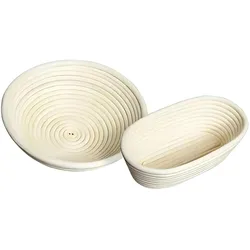 Layba Gärkorb Set Rund & Oval Groß – Rattan Banneton Teiggare für Sauerteig & Hefeteig