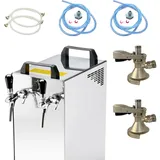 ich-zapfe Kontakt 40/K Bierzapfanlage 2-leitig Trockenkühlgerät aus Edelstahl, 50 L/h, mit Membranpumpe, Flach,KeyKeg