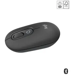 Logitech POP Icon Mouse mit personalisierbarem Emoji, Grafit, SilentTouch-Technologie, Easy-Switch-Taste (Bis zu 3 Geräte)