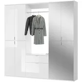inn.furn Garderoben-Set, weiß Hochglanz 183 x 193 cm - Serien, Garderoben-Sets