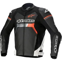 Alpinestars GP Force Lederjacke - Schwarz/Weiß/Neon-Rot / 48