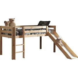 M&S Halbhochbett Pino 90 x 200 cm Kiefer massiv lackiert beige
