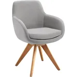 Musterring Esszimmerstuhl Tavia (Set, 2 St), Stativgestell Eiche Bianco, Drehfunktion optional, diverse Farben grau