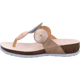 THINK! Damen JULIA chromfrei gegerbte nachhaltige Pantolette, LINEN/KOMBI 4010