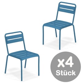 Emu Star Stapelstuhl 54 x 61 x 81 cm blau 4er Set