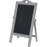 Mendler Werbetafel HWC-E51, Aufsteller Kreidetafel, 66x37x27cm Shabby-Look Vintage ~ grau