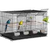 VEVOR Vogelkäfig Wellensittich Käfig Vogelhaus Vogelbauer 760x465x465mm Schwarz