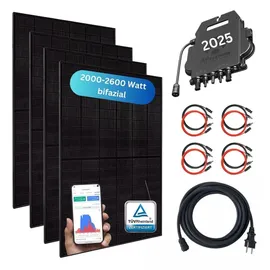 myvoltaics MyBasic XXL Balkonkraftwerk bifazial 2600 W inkl. Wechselrichter (APsystems 2025)