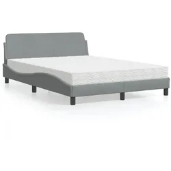 Bett mit Matratze – Hellgrau, 120x200 cm – Komfort & modernes Design